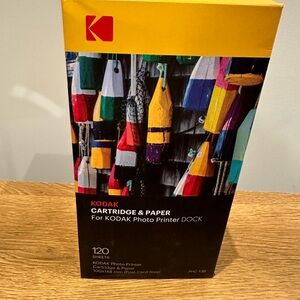 Kodak Cartridge & 120 Sheets Paper for Photo Printer Dock- New in Box
